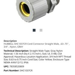 Three-quarter Inch Cable Connector Or Strain Relief
