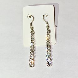 ✨ Swarovski Crystal Diamond Dangle Drop Earring Gemstone CZ Czech Clear