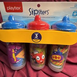 Playtex Sipsters Vibrant Red and Blue Insulated Spill & Leak Proof Cups