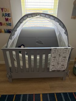 Baby crib and nursery dresser