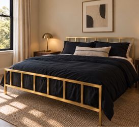CB2 Alchemy Brass Queen Bed Frame – $295 OBO