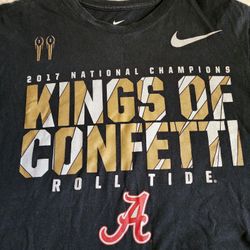 Nike Alabama Crimson Tide Blk TShirt Womens Sz M 2017 Champ