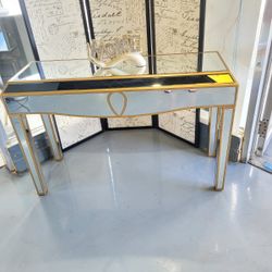 NEW GOLD AND MIRRORED CONSOLE TABLE 15X47X30H