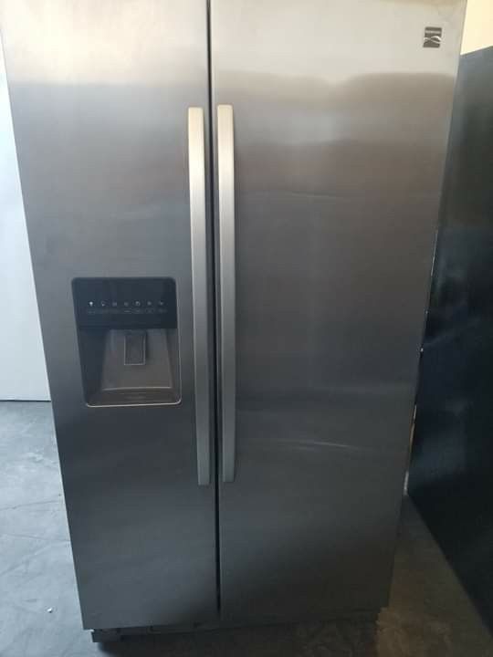 Kenmore stainless steel side by side refrigerator 36wide 69tall