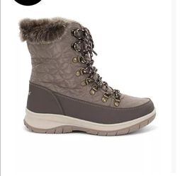 Chooka ladies Belltown Mid Faux Fur Cold Weather Boot - Taupe