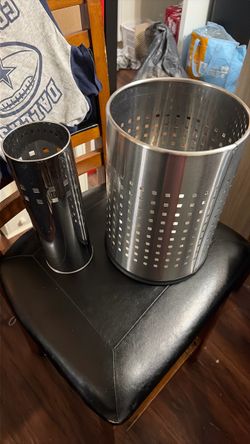 Stainless Steel Utensil Holder and trash can