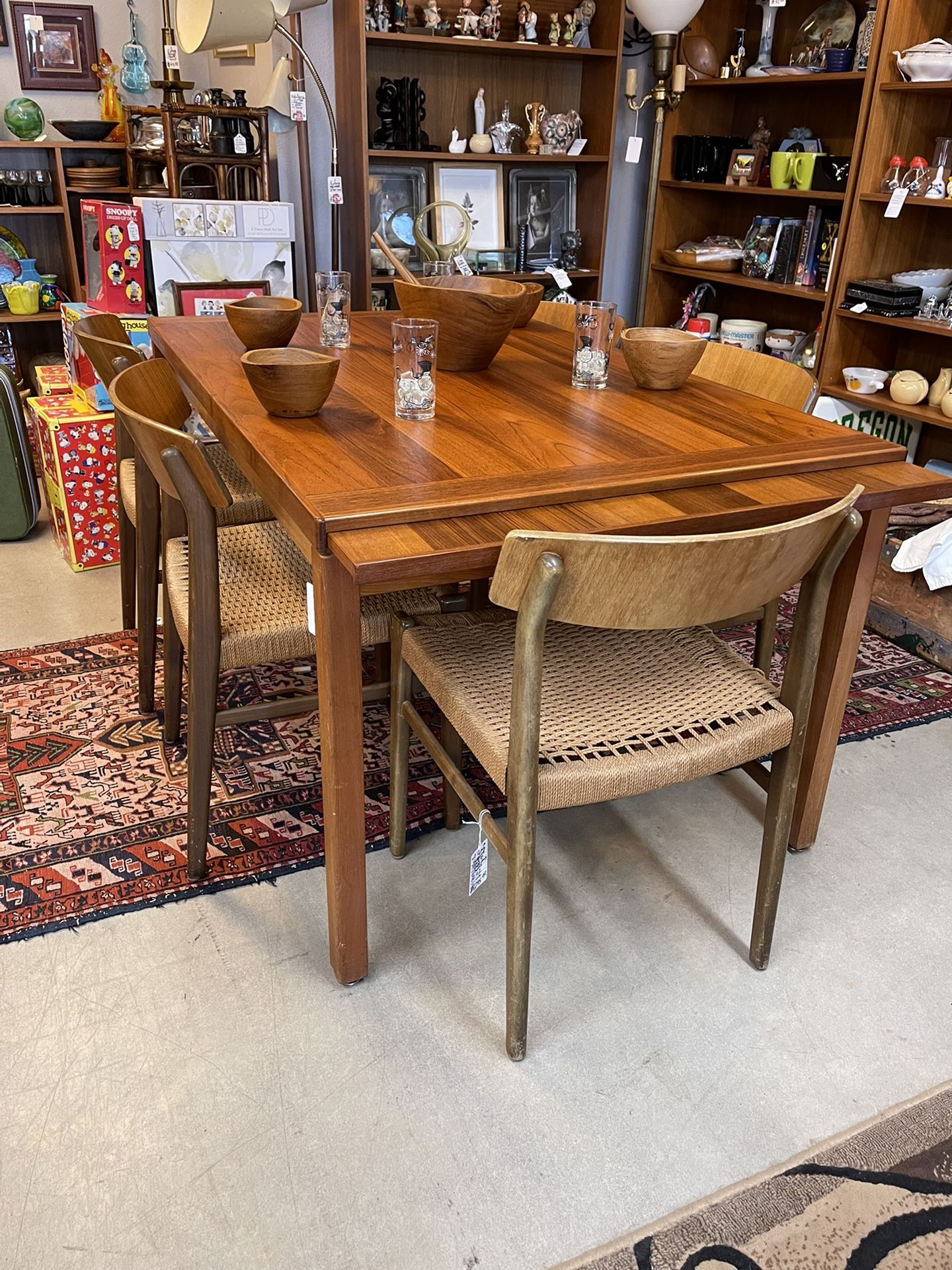 Mid Century Danish Teak Expanding Dining Table