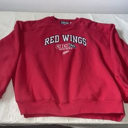 Authentic Ccm Center Ice Detroit Red Wings Sweater Mens 2xl Clean Heavy Duty Nhl