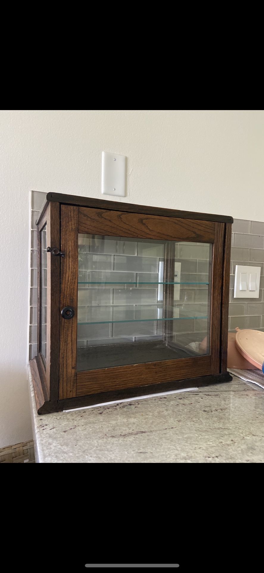 Bakery Or Pharmacy Display Case — Antique Oak and Glass