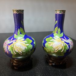 A Pair Of Cloisonne Vase