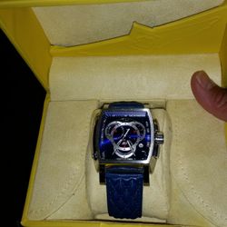 Invicta 17007 Men's S1 Rally Swiss Blue Dial Chronograph Blue Leather Strap Watch