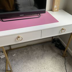 Two Drawer Glam Desk