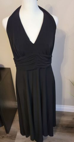 Black Halter Neck Midi Dress Size 14W