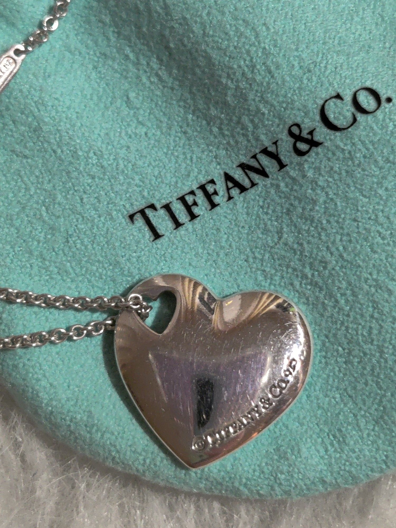 Stunning Authentic Rare Tiffany Sterling Silver Double Heart