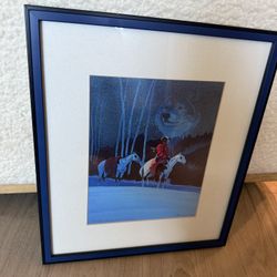 running wolf 2018 signed  22/750 13.5x 15 frames signed art 