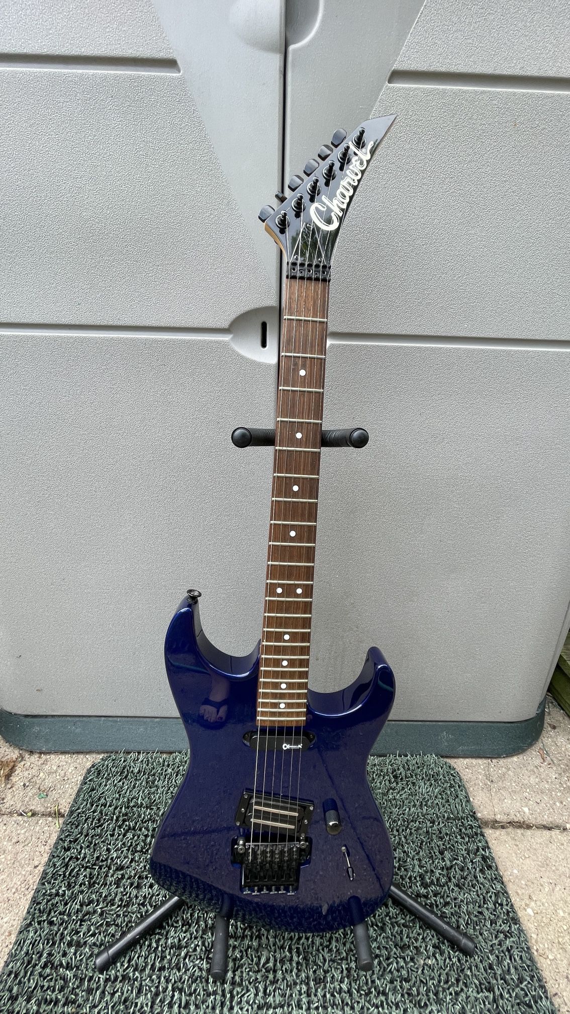 Charvel 275 Deluxe 1990s Candy Blue Electric Guitar with Fender Gig Bag