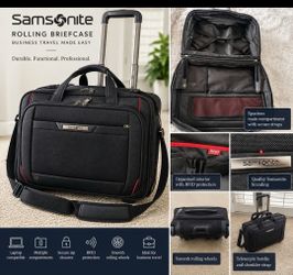 Samsonite Pro-DLX 5 Premium 15.6" Rolling Briefcase / Mobile Office - Mint Condition