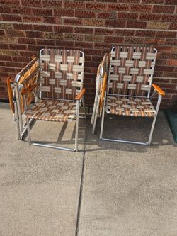 Folding chairs.