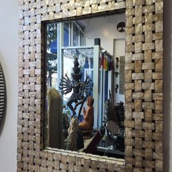 Large Handmade Balinese Shell Mirrors