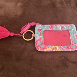 Simply Southern Multicolor Key Chain Wallet w/Tassel-Tropical Theme-New, Unused 