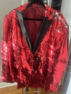 Men’s Sequin Party Jacket- red