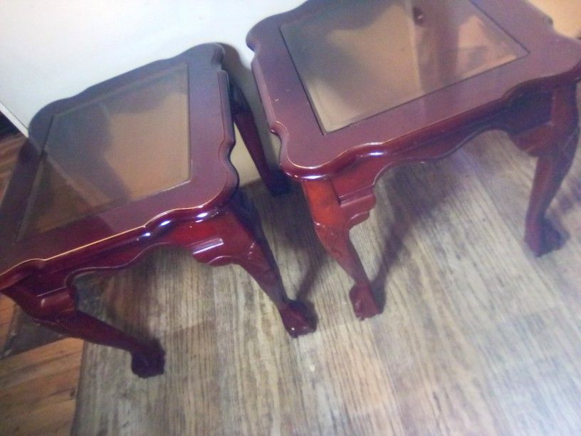 Dark Cherry Mahogany End Tables