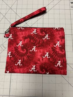 Double Zippered  Pouch With Wristlet - 9” X 7” - Fully Lined
