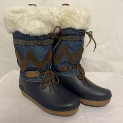 Vintage Baffin Winter Boots Suede Rubber Faux Fur Lining Southwestern 7