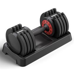 B-161 Adjustable Dumbbell 55LB Single Dumbbell 5 in 1 Weight Dumbbell with Anti-Slip Metal Handle, Perfect for Full Body Workout Fitness