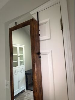 LUXFURNI Jewelry Armoire with Mirror