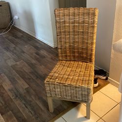 2 Wicker Dining end Chairs Safavieh