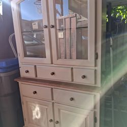 2 Door hutch  with two-tone finish.