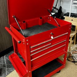 U.S. GENERAL 30" 5-Drawer Rolling Mechanics Tool Cart Red 