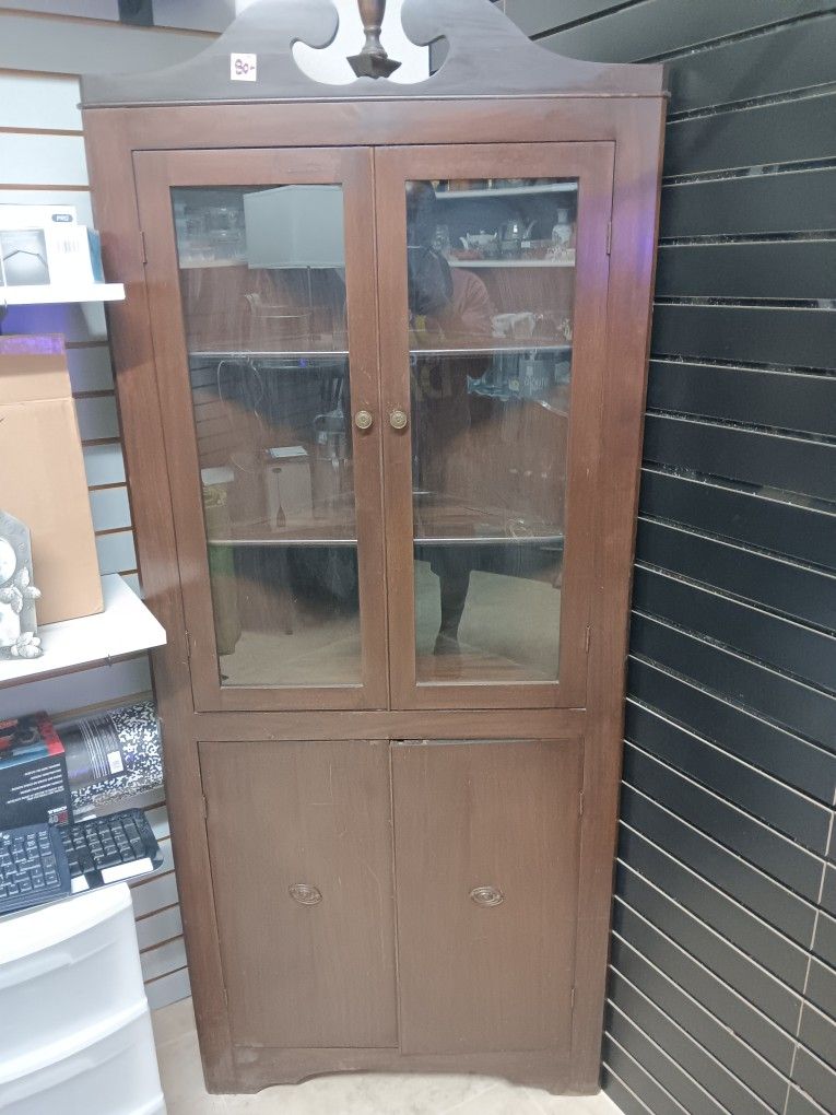 Nice Antique Wood Corner Cabinet...