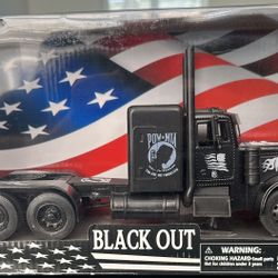 NewRay POW MIA Black Out 1:32 Diecast Plastic Truck Black Openable Door