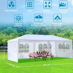 10x20  Canopy with 6 Sidewalls and Windows, Outdoor Instant Canopy Tent for Parties