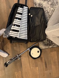 Percussion Set With Bell Kit, Practice Pad, Stand