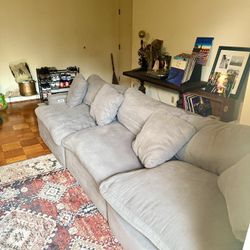 Modern Oversized Plush Gray Sectional Sofa – Great Condition
