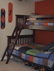 Chestnut Full Double And Twin Bunk Bed Set With Drawers That Can Convert To 2 Beds and Matching Dresser