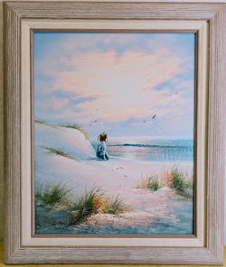 Original Seascape Oil Painting Canvas Signed and Framed