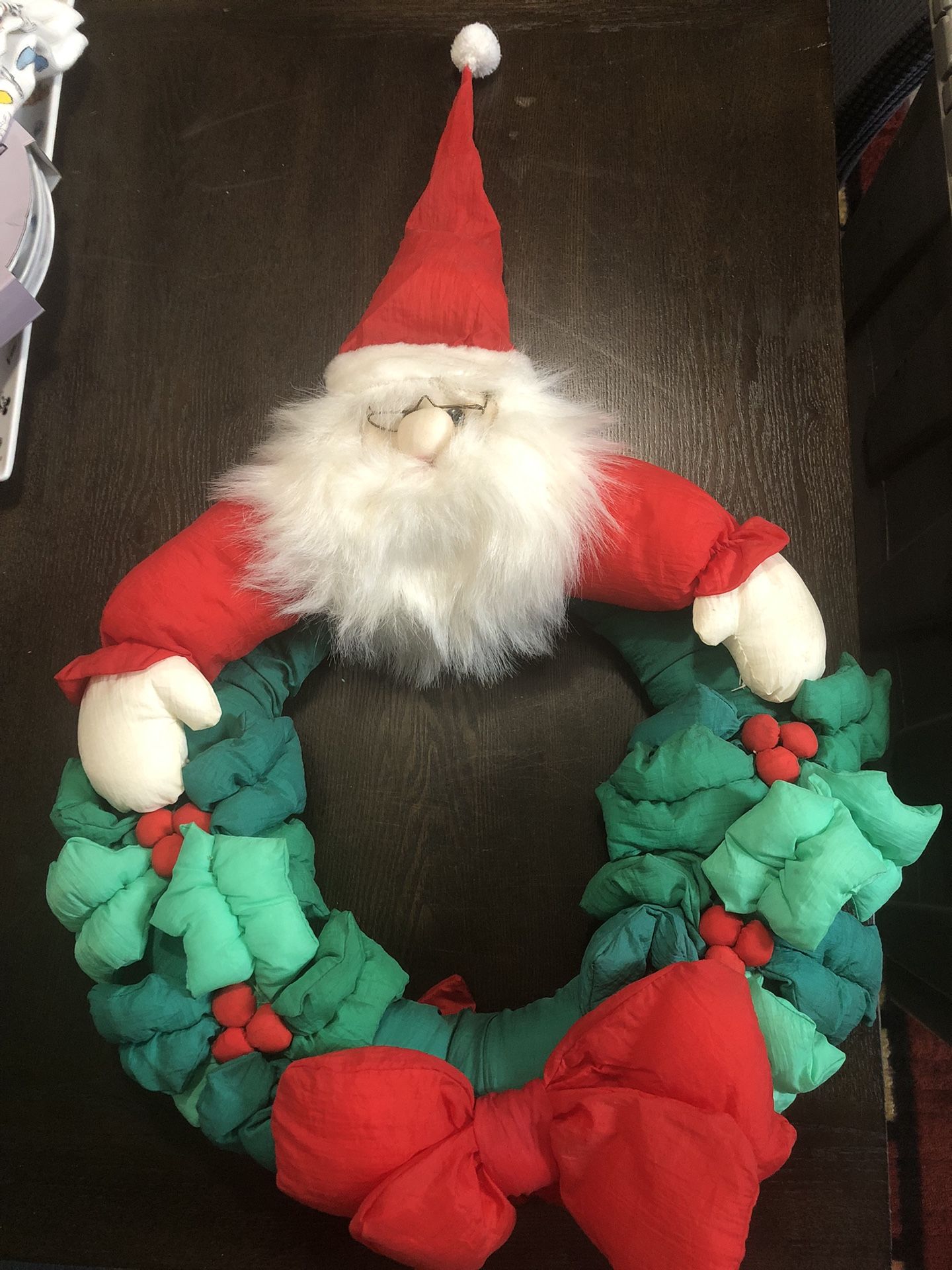 Vintage Christmas Santa Wreath 