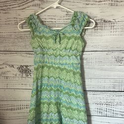 Girls Green and Blue Patterned Dress size 8