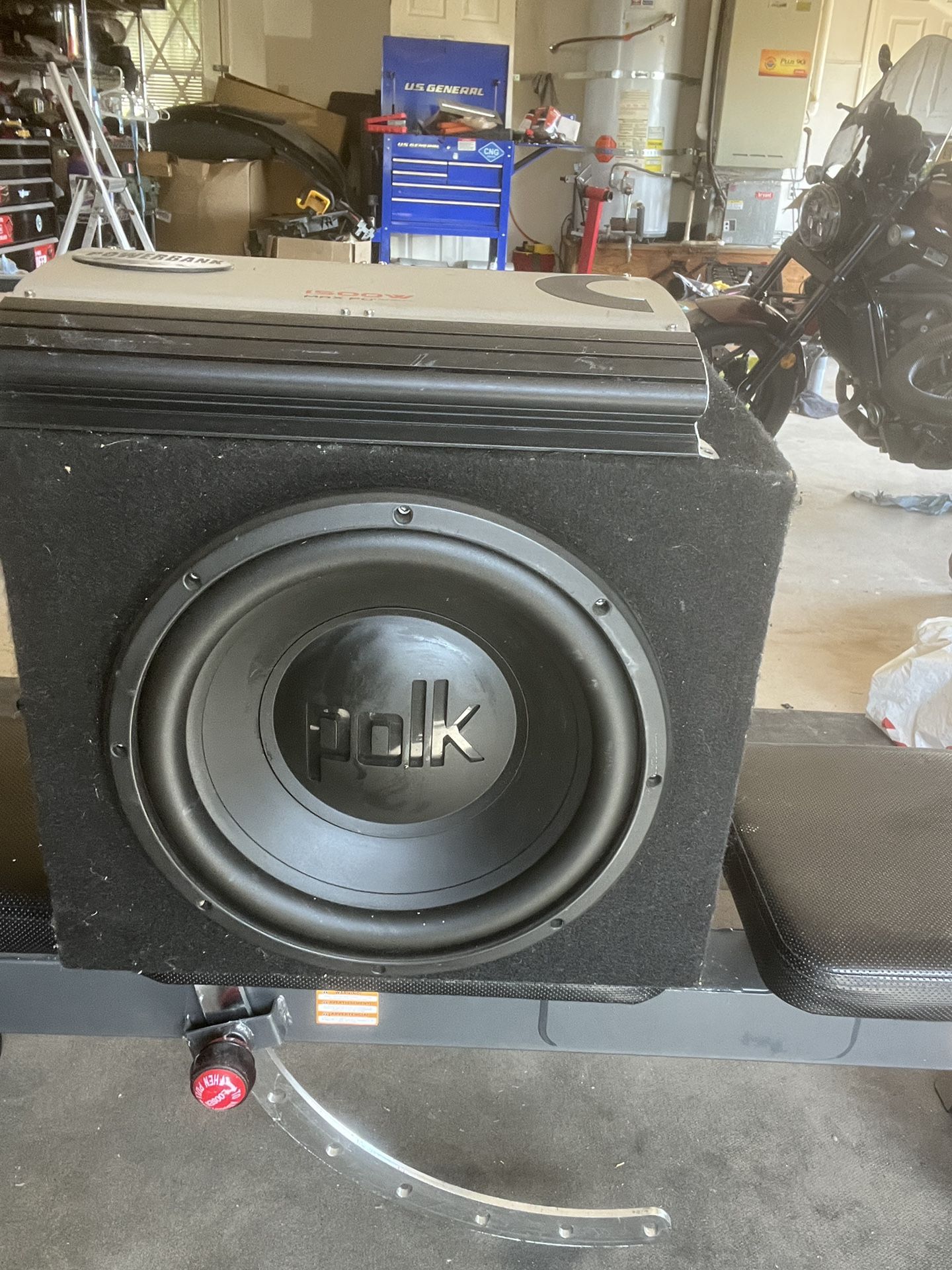 12 Inch Polk Subwoofer And 1500 Powerbank Amp