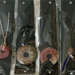 Hand Made Adjustable Corded Necklaces With Stone Pendant Lot Of 6 (pkg 4)