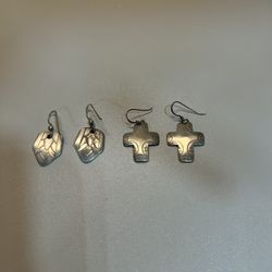  Earrings Cross 925 2 pairs earrings 925 
