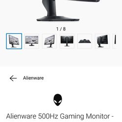 500hz 24.5 Inch Alienware Gaming Monitor 