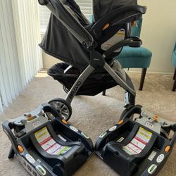 Chico Bravo Travel System Stroller Car seat 