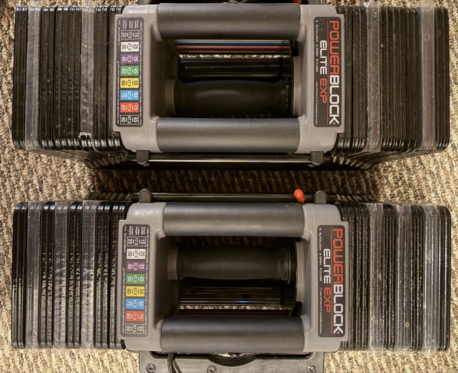 Power block Elite EXP Adjustable Dumbbells - 5 to 90 lbs