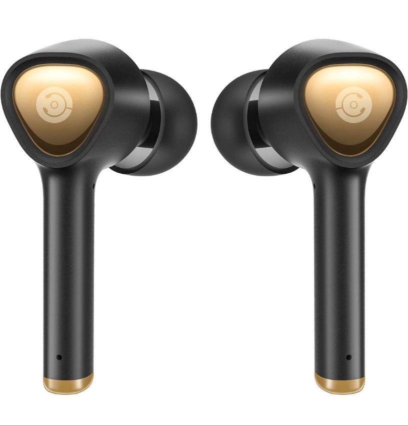 Wireless Earbuds, Cystereo Glare Bluetooth 5.0 Earbuds, 4 Mics Noise Cancelling for Clear Call, IPX7 Waterproof, Touch Control, aptX Deep Bass Earbuds