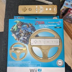 Zelda Wiimote and Wii U Wheel Attachment Combo